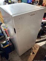 Full view of Frigidaire upright freezer