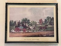 Framed engraving overall view on wall