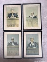 Group shot of four framed Vanity Fair judge prints