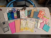 Overall lot spread on table showing quantity and variety