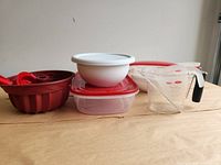 Group shot of all kitchen items on table