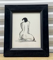 Front view of framed watercolour nude