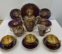 Full Johann Haviland tea set components arranged together