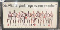 Framed 1992 USA Basketball team lineup poster