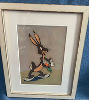 Bugs Bunny animation print in distressed white frame