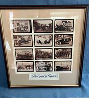 Framed Texaco collage showing twelve sepia photographs