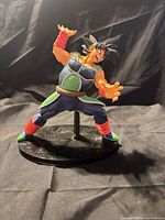 Front view of Bardock statue on base