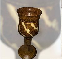full view of chalice showing glaze and form