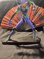 Front view of Evangelion Unit-01 figure on stand