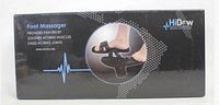 Front of sealed HiDow Foot Massager retail box showing product image and branding