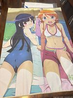 Front view of full tapestry showing both characters and overall condition