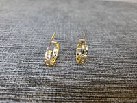 front view of both hoop earrings showing pattern