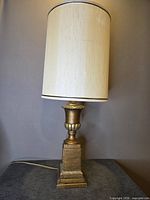 Full view of lamp with shade