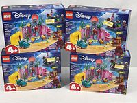 Front view showing four sealed LEGO Disney Ariel’s Crystal Cavern boxes