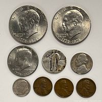 Group shot of all nine coins