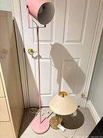 Full view of both lamps together for size and style reference