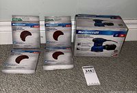 Boxed Mastercraft sander with four disc packs