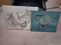 Both Judy Finch oil paintings side by side