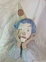 Front view of Lladro Pensive Clown bust
