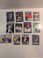 Full layout of 12 baseball cards