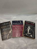 Front covers of the three paperback theatre books