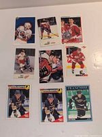 Full array of 9 hockey cards