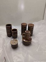 Group shot of six Hornsea Heirloom ceramic pieces