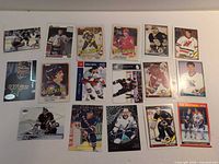 All 17 hockey cards displayed in three rows