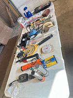 Overall view of all items spread on table