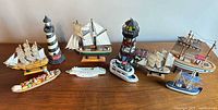 Full group shot of all ten nautical decor items