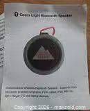 Printed product sheet showing Coors Light Bluetooth Speaker label