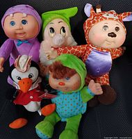 Group shot of all five plush toys