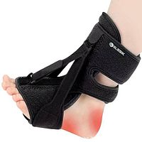 Black Elsisk plantar fasciitis night splint shown on model foot