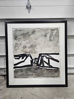 Frontal view of framed artwork showing full image and frame