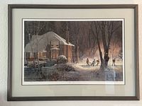 Full view of framed print showing artwork, matting and frame