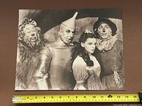 Full view of unframed Wizard of Oz print with tape measure showing width