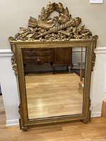 Full view of rectangular giltwood mirror