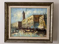 Front view of framed oil painting showing entire artwork and frame