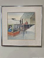 full view of framed print on wall