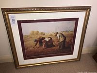 Full view of framed print showing artwork, matting and frame