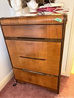 Front view showing entire dresser and top surface