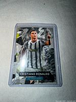 Front view of sealed Cristiano Ronaldo Topps soccer card