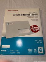 Front of sealed Office Depot label pack showing size, quantity and dual inkjet/laser compatibility
