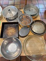 Group shot of assorted bakeware on tabletop