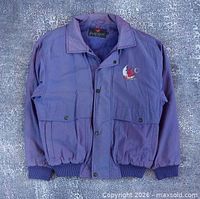 Front view of purple Playboy Satellite jacket