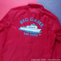 Full back view showing Big Game San Diego boat graphic