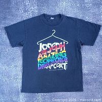 Full front view of T-shirt with graphic visible