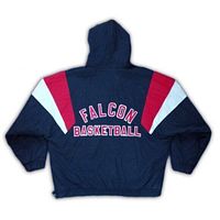 Back view showing Falcon Basketball lettering and color panels