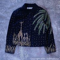 Full front view of jacket showing overall design, embroidery, and condition