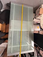 Top view showing entire frosted glass surface and approximate length measurement